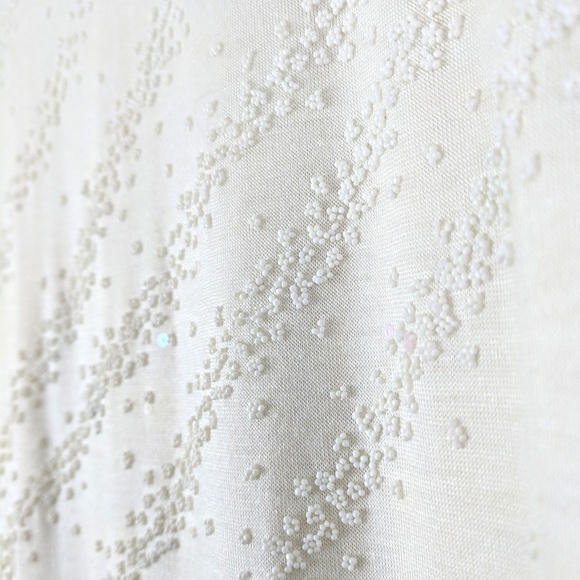 Semi-Sheer Scoop Neck Beads Sequins Top XL - Picture 3 of 8